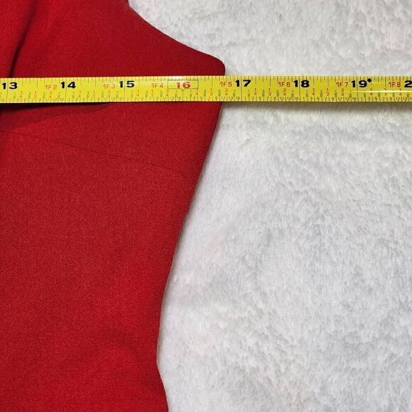 Calvin Klein Red Sheath Dress Zipper Front Sleeveless Size 6 Polyester Stretch - Picture 6 of 7